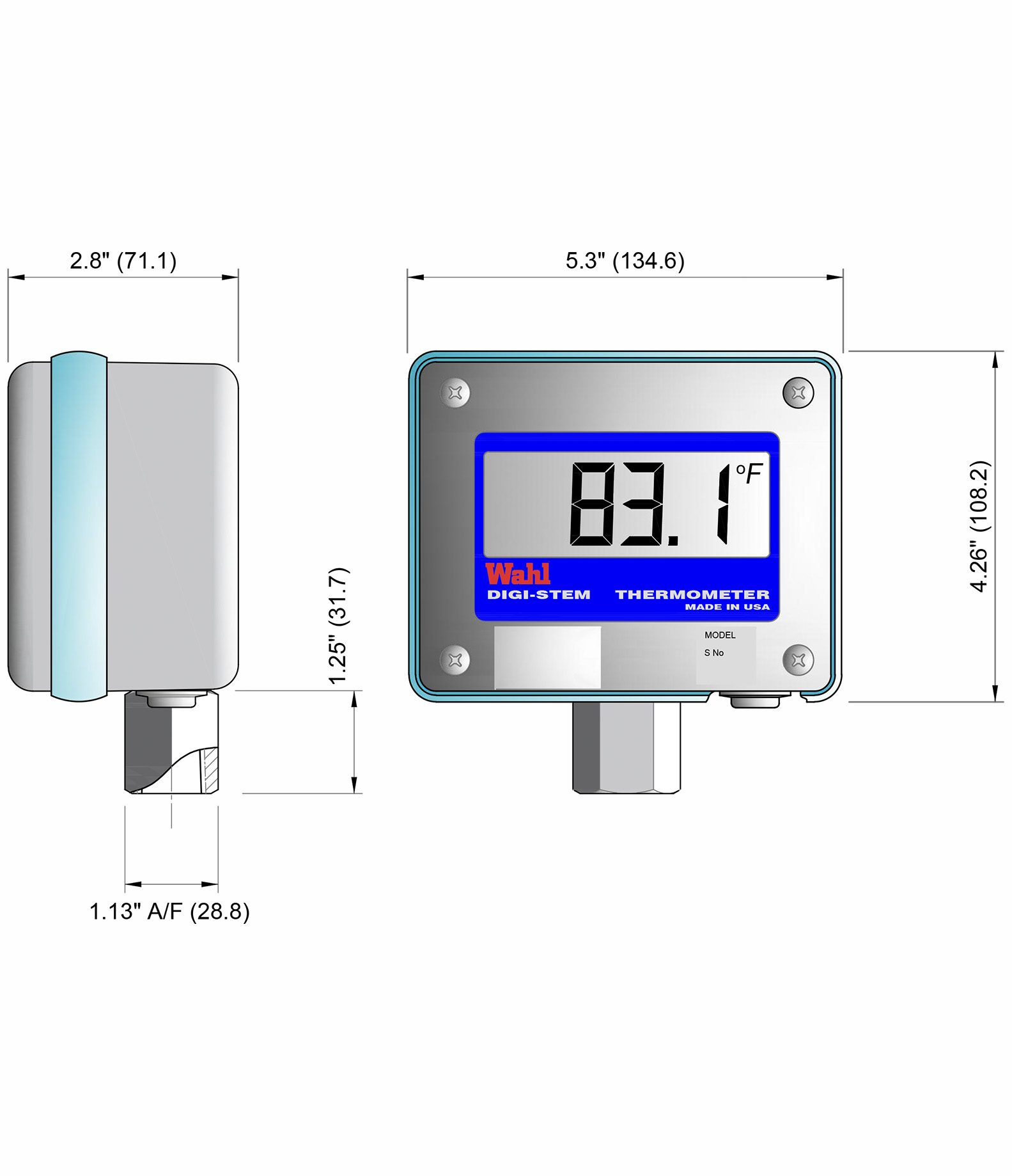 Digi-Stem® DST550 Series Min-Max Recording RTD Thermometer