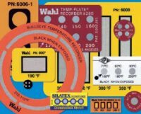 As assortment of custom designed specialty Temp-Plate labels